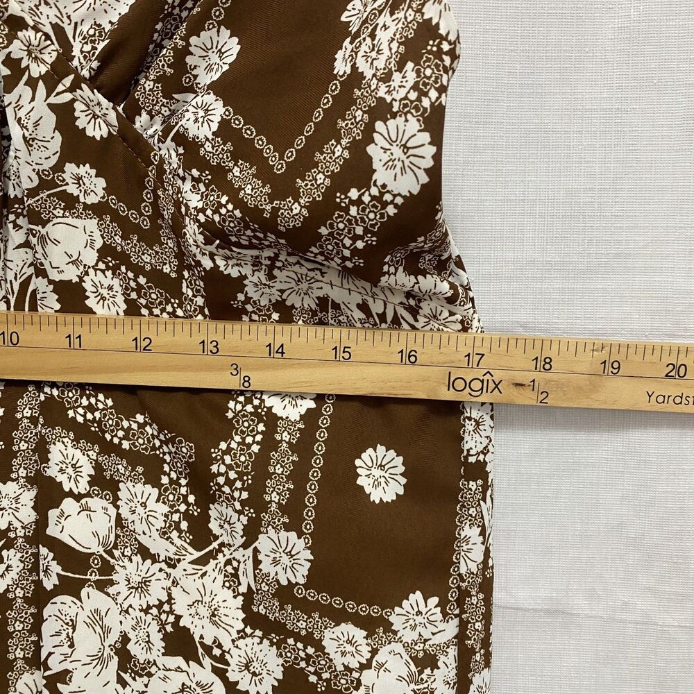 Paper Heart Maxi Dress L Brown Floral Open Back Boho Summer - Picture 13 of 14